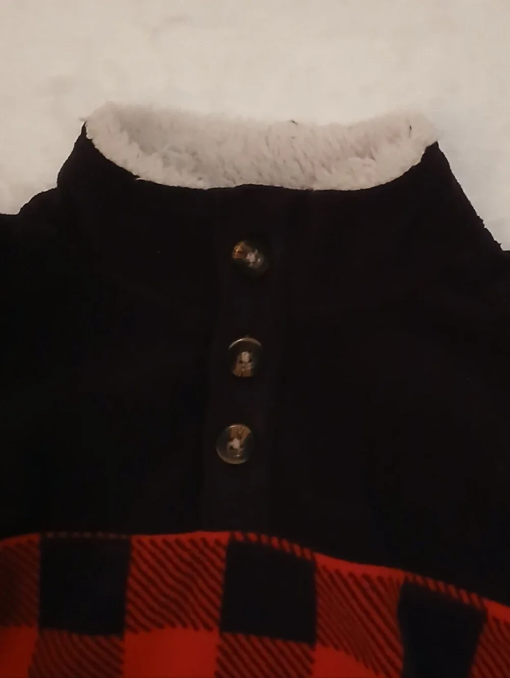 Carter's Red Buffalo Print Fleece Pullover Size 12 Months Black Navy Long Sleeve